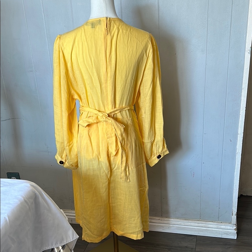 Yellow Asymmetrical Wrap Sundress - Picture 3 of 7